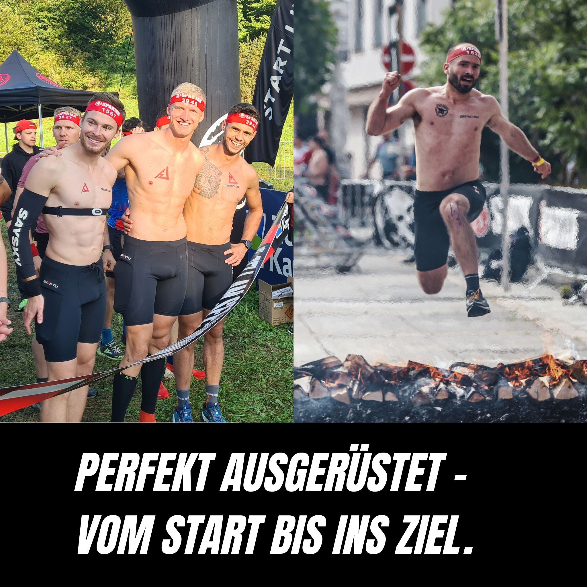 Team mit Obstacable OCR Shorts beim Mud Masters Lauf – funktionelle Kleidung für jedes Hindernis