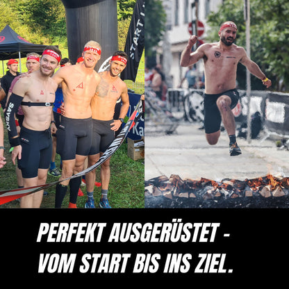 Team mit Obstacable OCR Shorts beim Mud Masters Lauf – funktionelle Kleidung für jedes Hindernis